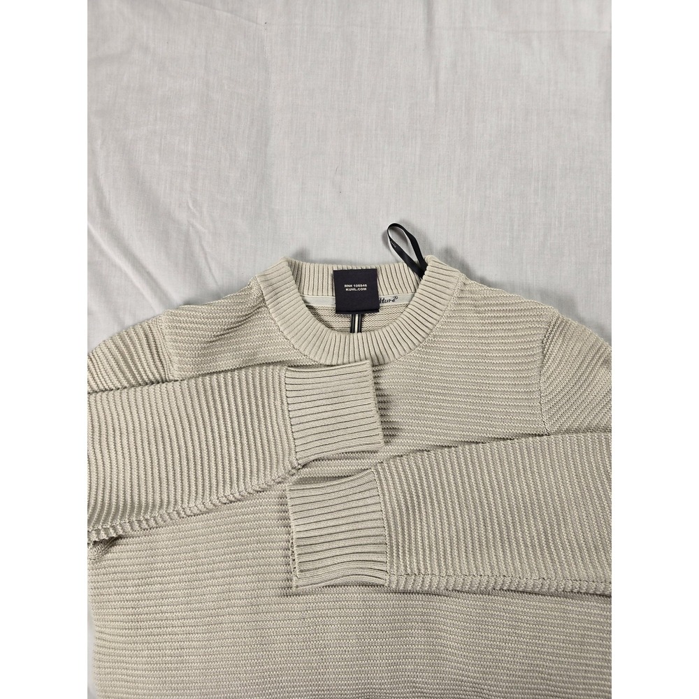 Kuhl Sweater Mens XS Beige 100% Organic Cotton Knit Crewneck Pullover Casual